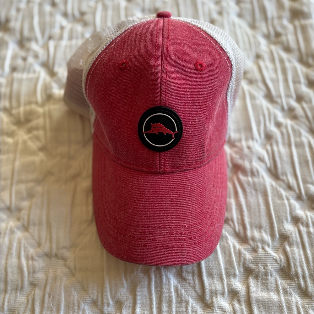 Tommy Bahama Tip Your Cap Margarita Trucker‎ Baseball Hat Marlin Logo -Red.